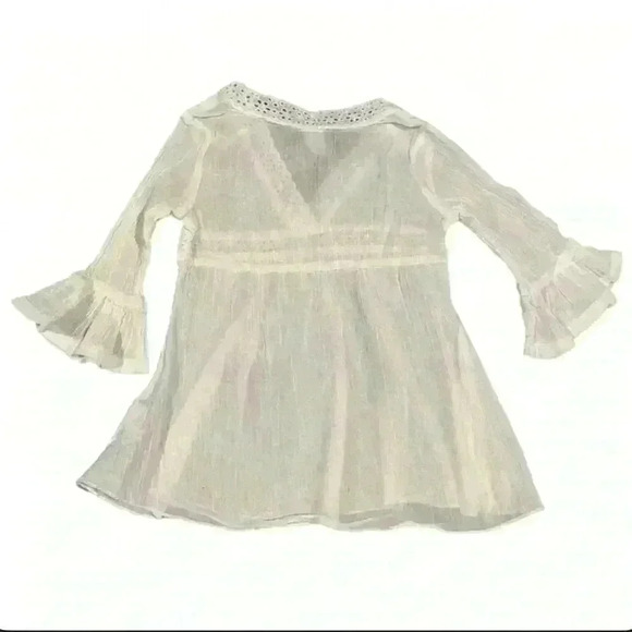 The Children's Place Baby Girl White Blouse Flare Sleeves 18-24 Months - Picture 4 of 5